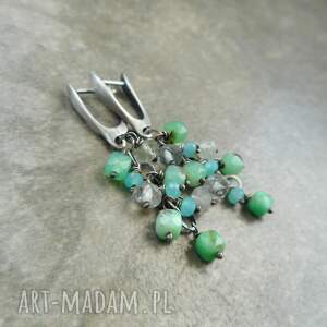 Prezent roślinne gałązki srebro 925, kolczyki srebrne