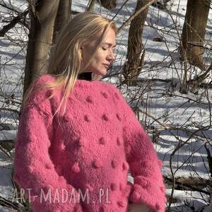 oversize z handmade, sweter - bąblami