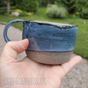 dwa kubki niebieskie kubek prezent, wystrój wnętrz, herbata