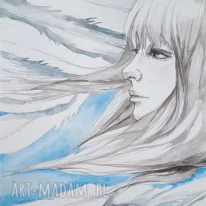 anioł zmian obraz akwarelami i ołówkiem artystki adriany laube - anioł, portret