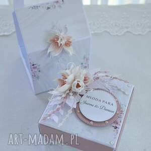 Prezent Kartka w pudełku z torebką - ślubny exploding box, kieszonka