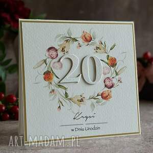 anna art and crafts kartka urodzinowa z kopertą prezentową, bh 65b 20 urodziny