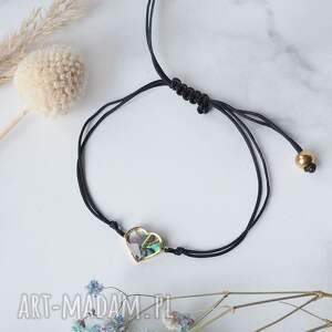 śliczna bransoletka z serduszkiem biżuteria serce muszla paua