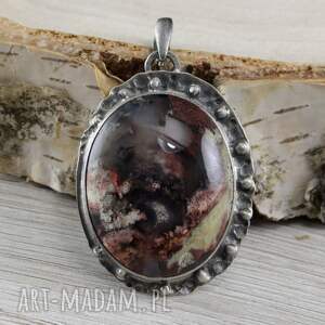 agat mszysty i srebro - piękny wisior 1918a agatem mszystym