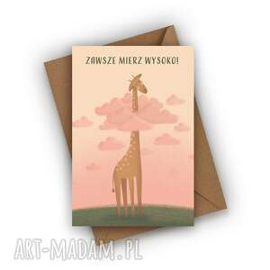 kartka urodzinowa - zawsze mierz wysoko dziecka na urodziny