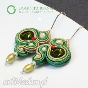 olivine soutache kolczyki