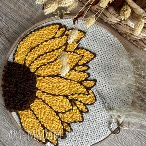 Słonecznik, haft, tamborek, dekoracja