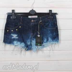 spodenki denim z ćwiekami, szorty napy, ombre