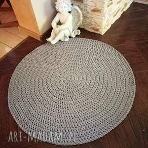 dywan ze sznurka bawełnianego okrągły szydełkowy 80cm