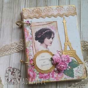 retro sekretnik/ pamiętnik, styl, paryski, ladies, róże
