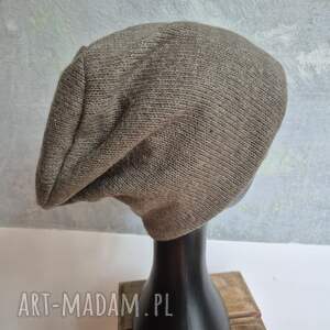 Czapka wełniana szara Khaki na podszewce rozmiar uniwersalny miła