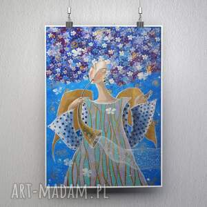 dźwięki lata - plakat, anioł, lato, kwiaty, prezent, abstrakcja