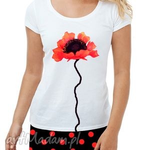 ręcznie zrobione koszulki ręcznie malowana koszulka z kwiatem - super bawełna lycra