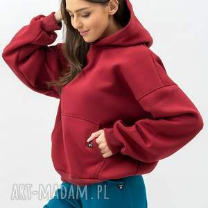 Z KAPTUREM CIEPŁA - DUYGU BORDO, damska, bluza unisex