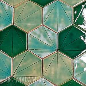 ręcznie robione ceramika ceramiczne kafelki heksagony "zielony eden"
