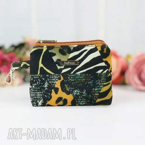 mały portfelik saszetka zawieszka trójkąty panterka, portmonetka