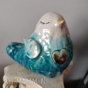 ptaszek - wróbel ceramiczny, figurka, ptak, ozdoba, prezent