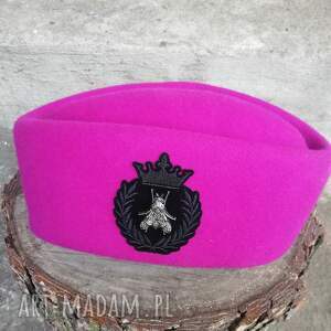 handmade kapelusze furażerka fuksjowa