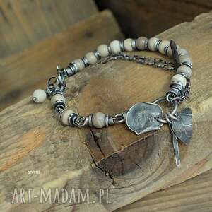 krzemien pasiasty - bransoletka 06, biżuteria autorska srebro oksydowane