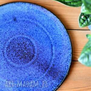 handmade ceramika duży talerz ceramiczny morska głębia obiadowy