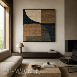 Duży obraz nowoczesny 120x120 cm w technice impasto do salonu
