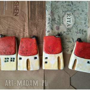 Zestaw domków z sielskiej zagrody, ceramika, domek