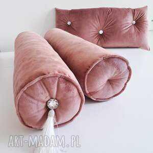 handmade poduszki poduszka premium wałek glamour róż antyczny / róż
