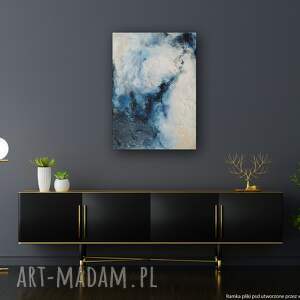 blue, wym 50x70 cm obraz na płótnie abstrakcyjny modne obrazy, sypialnia salon