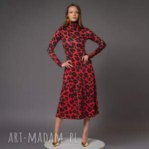 Sukienka z - Agata Solar Tropic, efektowna, z golfem