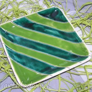handmade ceramika zielony talerz