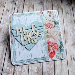 scrapbooking kartki pastelowy ślub, życzenia ślubne, serce