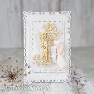 ręcznie wykonane scrapbooking kartki pamiątka pierwszej komunii św