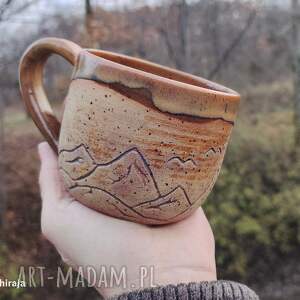 handmade upominek świąteczny ceramiczny kubek góry (c736)