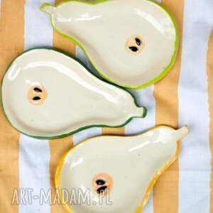 Zestaw 3 talerzyków w kształcie gruszki, talerzyk, jesienne