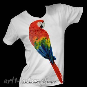 ara ręcznie malowana koszulka na zamówienie t-shirt, projektu barwna