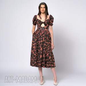 milita nikonorov sukienka w panterkę - ola solar tropic, efektowna, elegancka