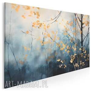 obraz do salonu - abstrakcyjny las gałęzie drzew liście 70x50 cm 106001
