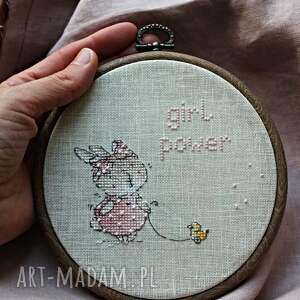 handmade pokoik dziecka tamborek na ścianę - girl power
