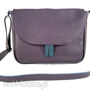 handmade na ramię leather violet ellie