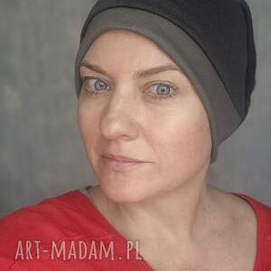 czapka damska meska smerfetka szara na podszewce dobra codzienne noszenie