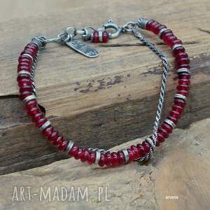 JADEIT - bransoletka, bordowy, z jadeitu