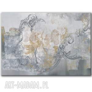 obraz na płótnie - 100x70 cm czaple i ornamenty 1 0693