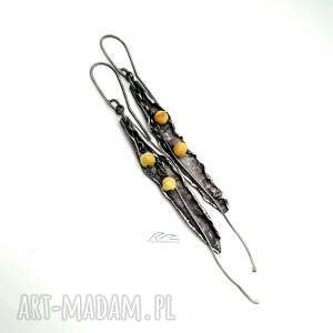 srebrne gronka z bursztynem, srebrne kolczyki, biżuteria z bursztynem, srebro 925