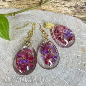 Wrzosowy z fioletowymi akcentami k627, komplet - kwiatami