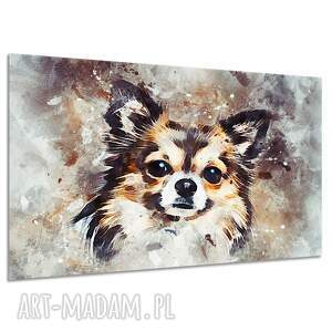 Obraz na płótnie z trzema chihuahua - akwarela 120x80 cm