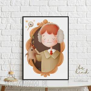 ron weasley - plakat 50x70 cm dla dziecka, harry potter ilustracja