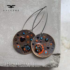 Kolczyki Cosmic Garden, z mosiądzu, srebrne bigle