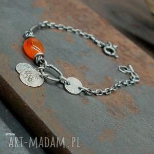 Karneol - bransoletka 02, minimalistyczna biżuteria