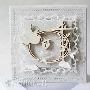 handmade scrapbooking kartki pamiątka chrztu - w pudełku