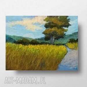 pejzaż - praca formatu 18/24 cm pastele suche, drzewo